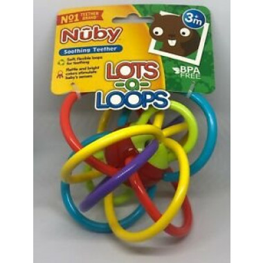 Nuby Lots a Loops, sonaglio e anello da mordere 6M+