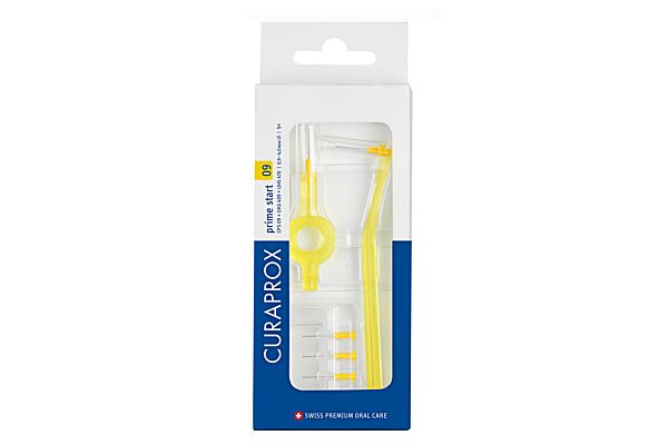 Curaprox CPS 09 prime start + supporto UHS 409 & 470 giallo con cappuccio di protezione