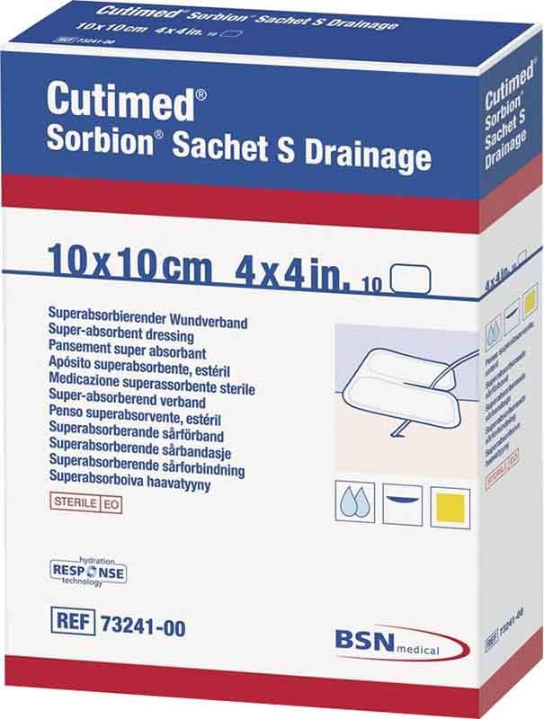 Cutimed Sorbion S Bustina S Drenaggio 10x10cm 10 pezzi
