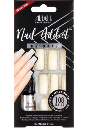 ARDELL Nail Addict Natural Multip Squ Long 108 pezzi