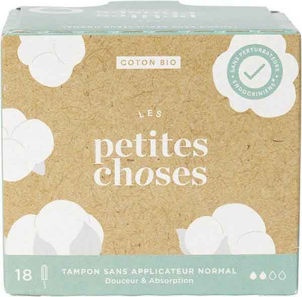 LES PETITES CHOSES Tamponi normali organici 18 pezzi