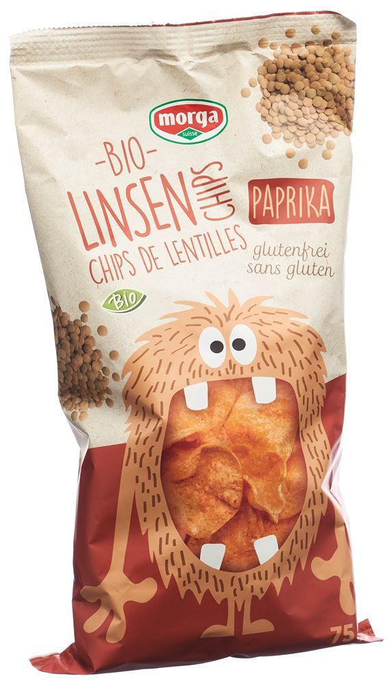 Morga Patatine di lenticchie alla paprika Bio senza glutine 75g