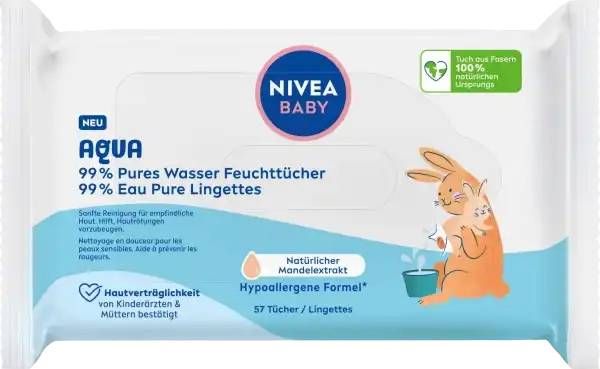 NIVEA BABY AQUA Salviette umidificate Btl 57 pezzi