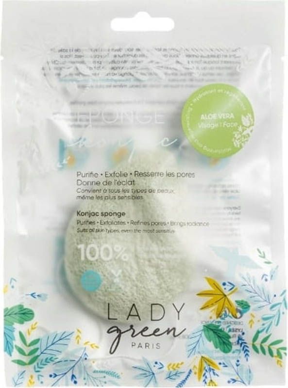 LADY GREEN Spugna Konjac per il viso Aloe Vera