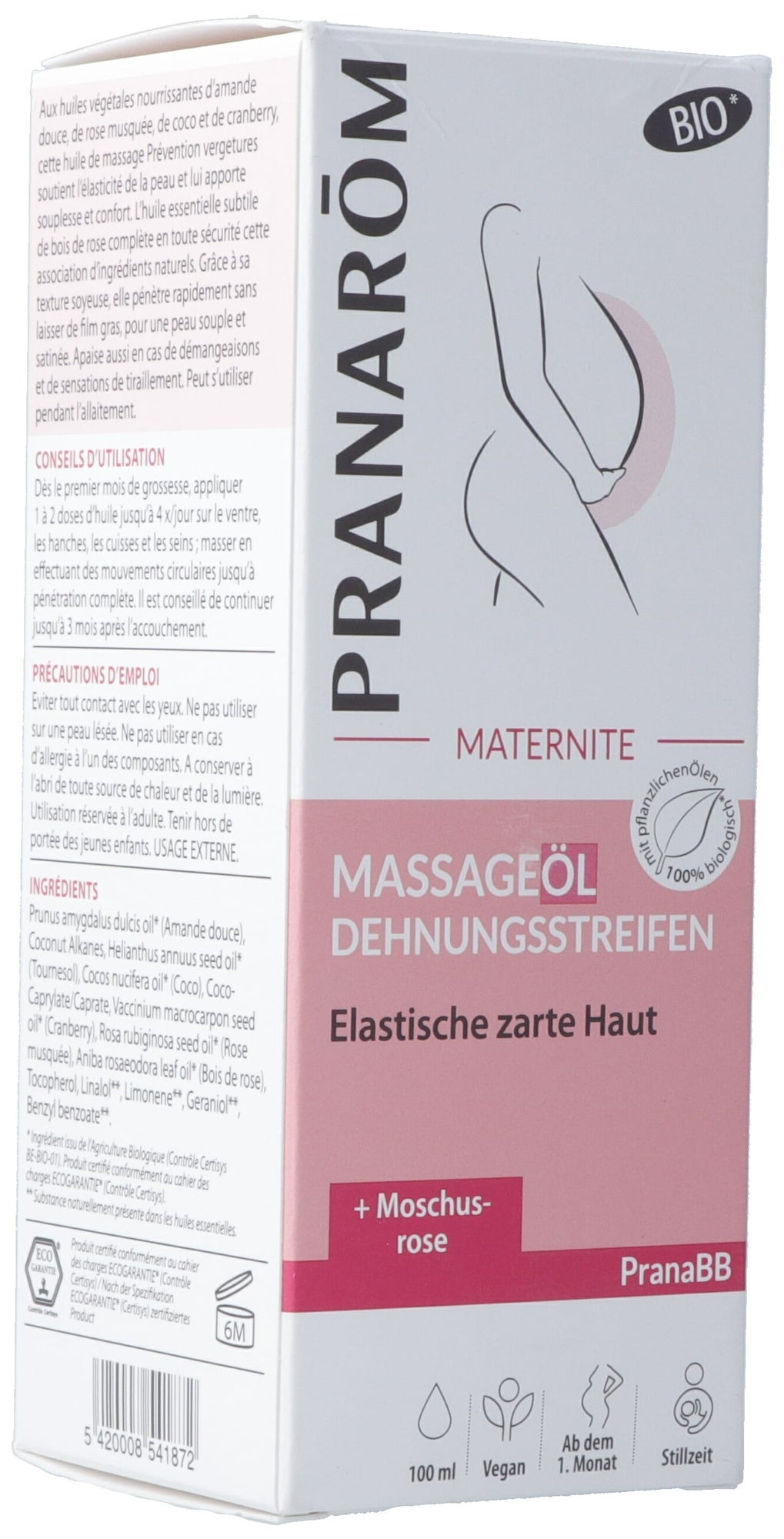 PRANAROM PranaBB Olio per massaggi Smagliature Eco Biologico 100ml