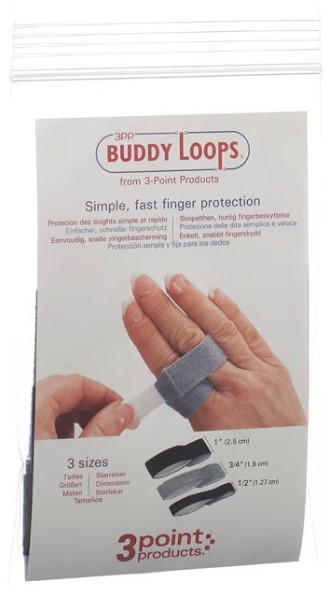 3PP Buddy Loops 1" 2,50 cm di larghezza nero 5 pezzi