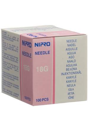 Cannule monouso Nipro 1,2x38 mm 18Gx1 1/2" rosa 100 pezzi