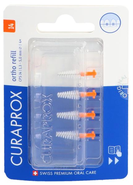 Curaprox CPS 14 Ortho spazzolini interdentali ricarica arancione 4 pezzi