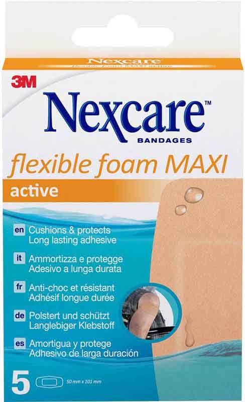 3M Nexcare Schiuma flessibile Maxi Active 50x101mm 5 pezzi