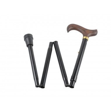 Bastone pieghevole Gastrock 85-95 cm 4 pieghe alluminio nero Derby