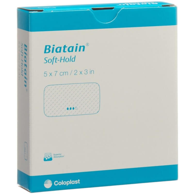 Medicazione in schiuma Biatain Soft-Hold 5x7cm 5 pezzi