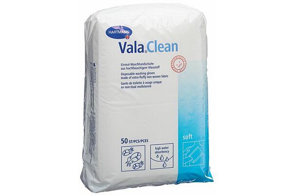 Guanto di lavaggio monouso Valaclean Soft 15,5x22,5 cm 50 pezzi