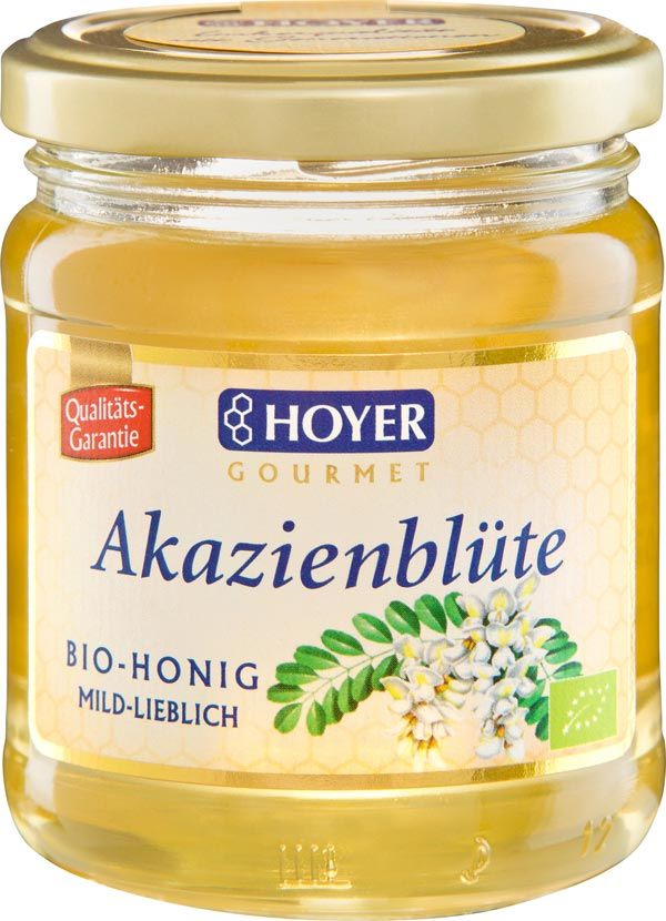 HOYER Miele di acacia biologico barattolo da 500 g