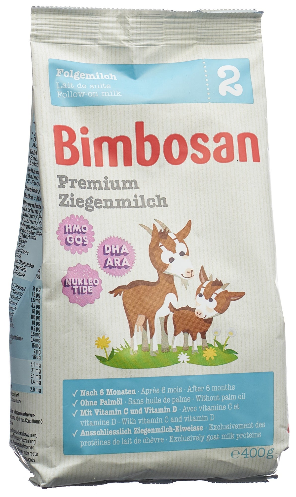 Bimbosan Latte di capra premium 2 ricariche Btl 400g