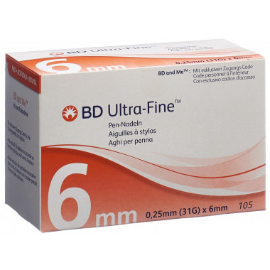 BD ULTRA-Fine Ago a penna 31G 0,25x6mm 105 pezzi