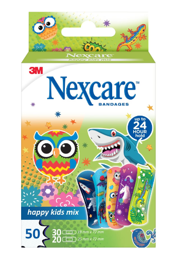 3M Nexcare Happy Kids Mix 2 taglie miste 50 pezzi