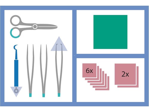 Set per la cura delle ferite Mediset con curette
