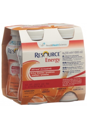 Resource Energy Apricot 4 x 200ml