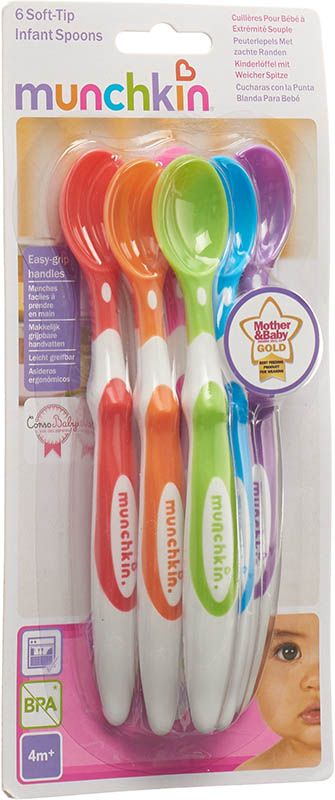 Cucchiaio MUNCHKIN manico lungo con punta morbida 6 pezzi
