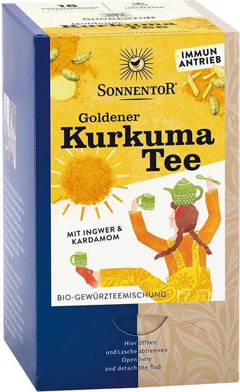 Sonnentor tè alla curcuma dorata 18 pezzi