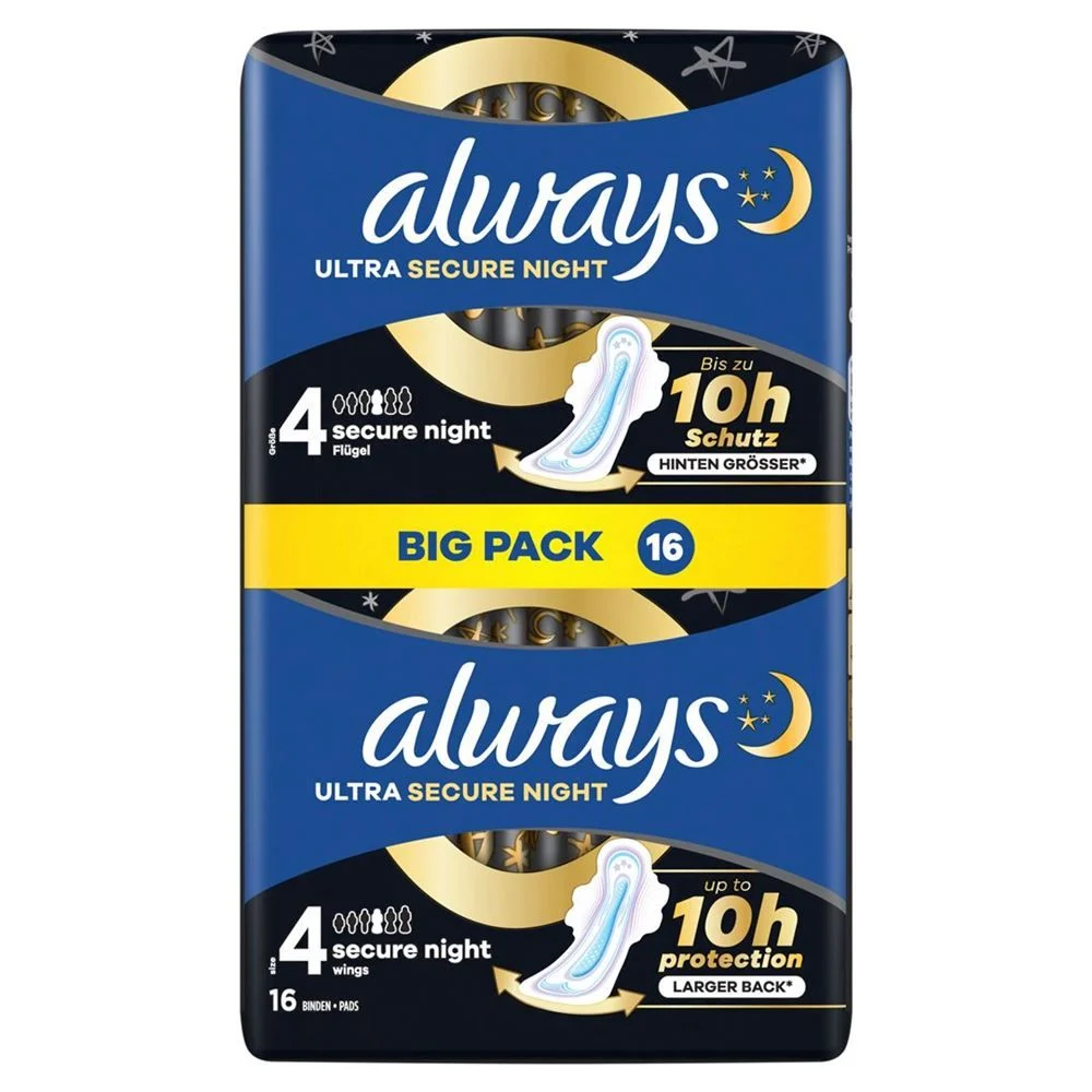 Always Ultra Binde Sec Night Flüg BigPack 16 Stück
