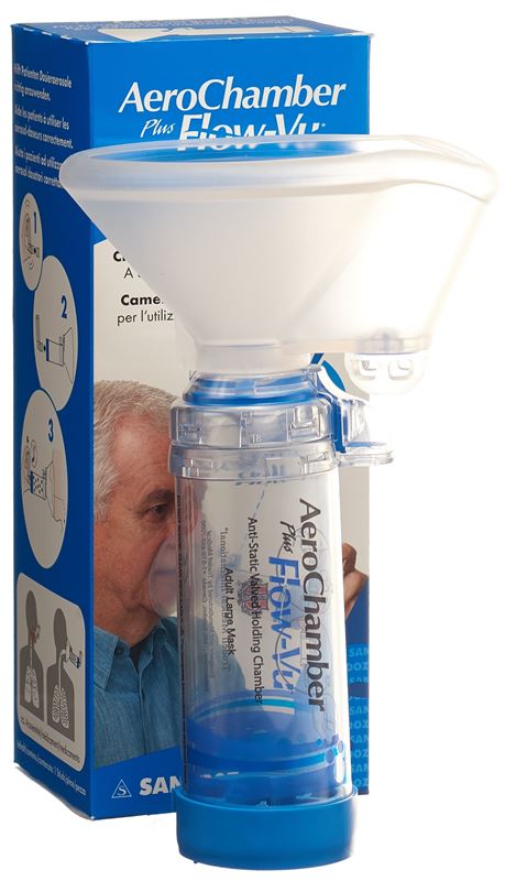 AeroChamber PLUS Flow-Vu maschera grande blu