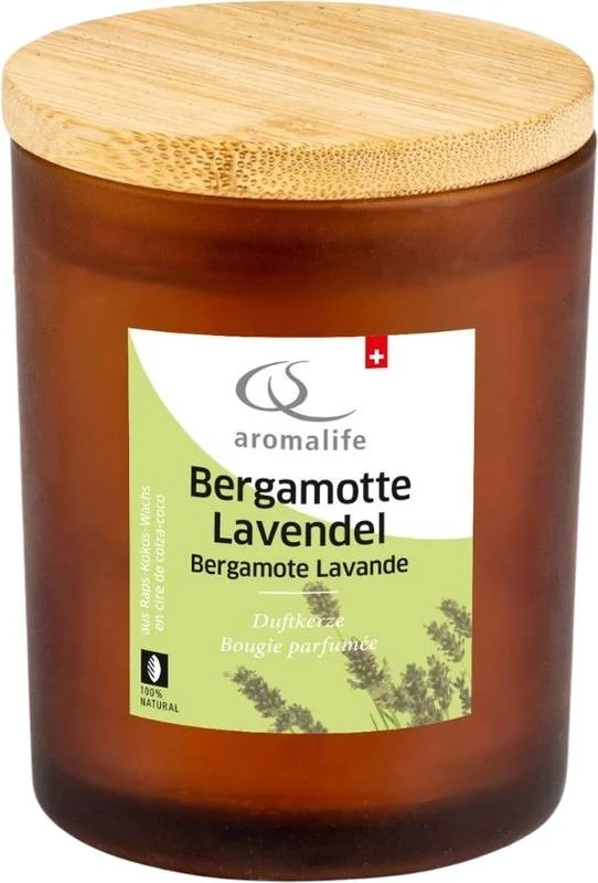 Candela profumata AROMALIFE in vaso Bergamotto Lavanda