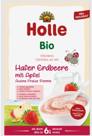 HOLLE Latte Porridge Avena Mela Fragola Bio 250 g