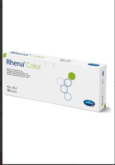 RHENA Benda elastica colorata 4cmx5m rossa aperta 10 pezzi