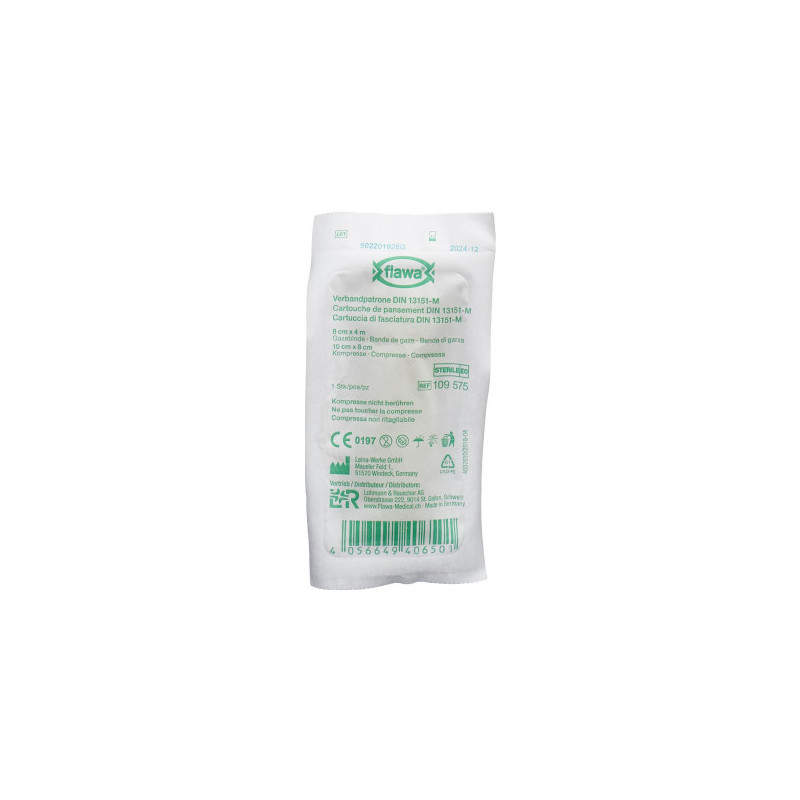 Cartuccia di medicazione Flawa 8x10cm+8cmx4m sterile