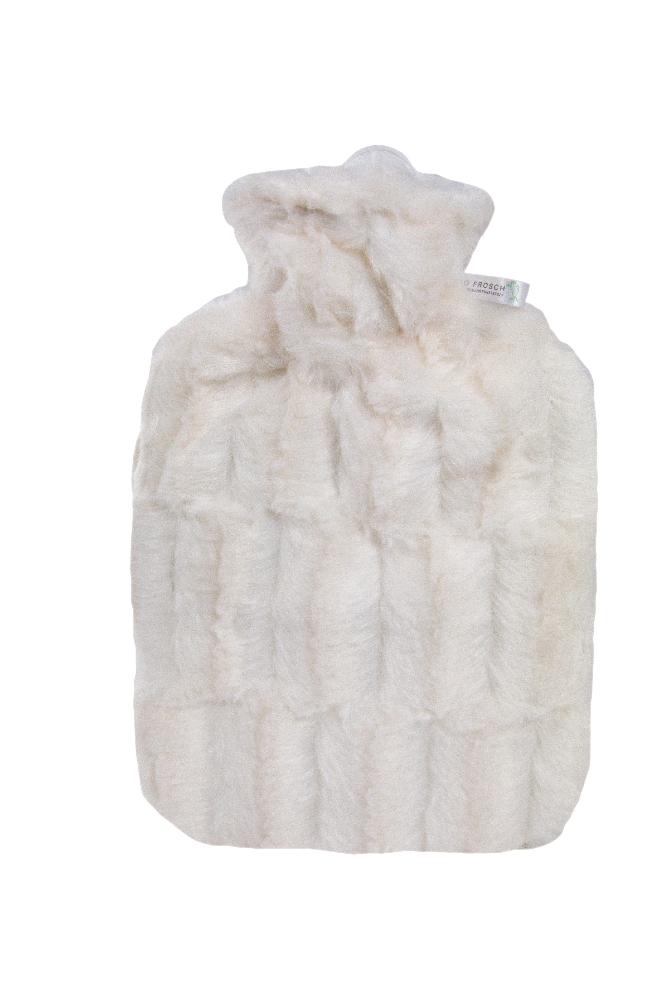 FROSCH borsa dell'acqua calda in PVC 1,8l crema con copertura a pelo alto