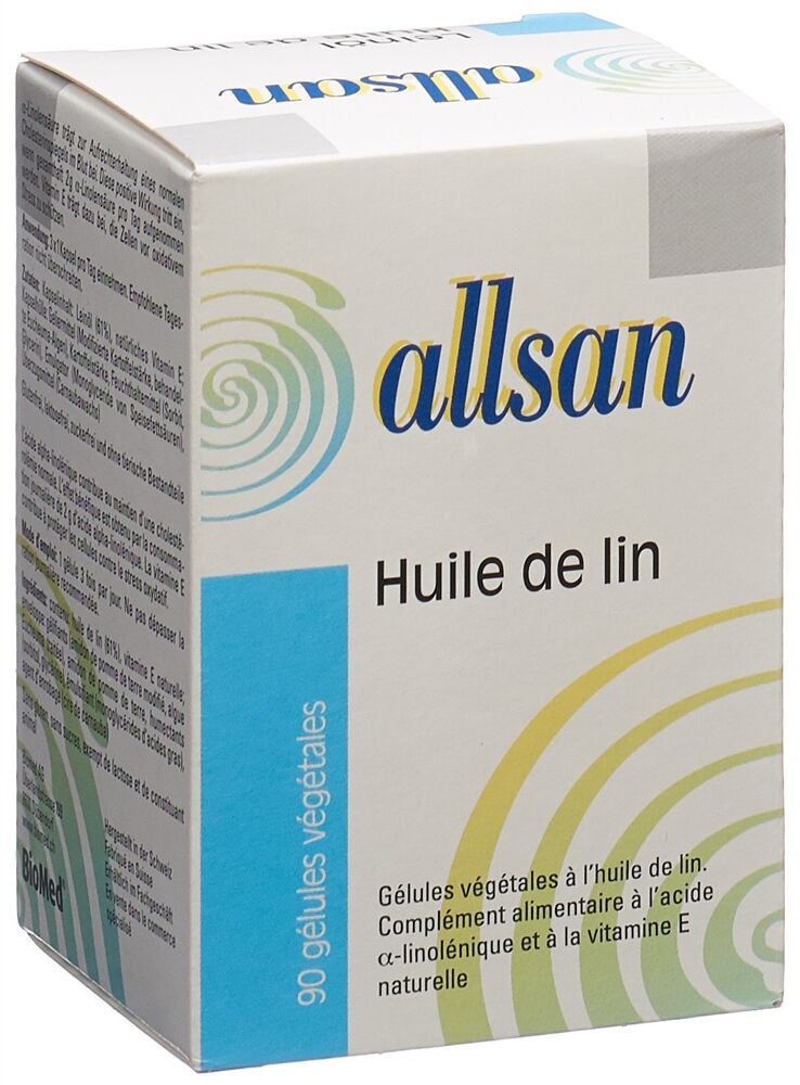 Allsan olio di semi di lino capsule vegetali 90 pezzi