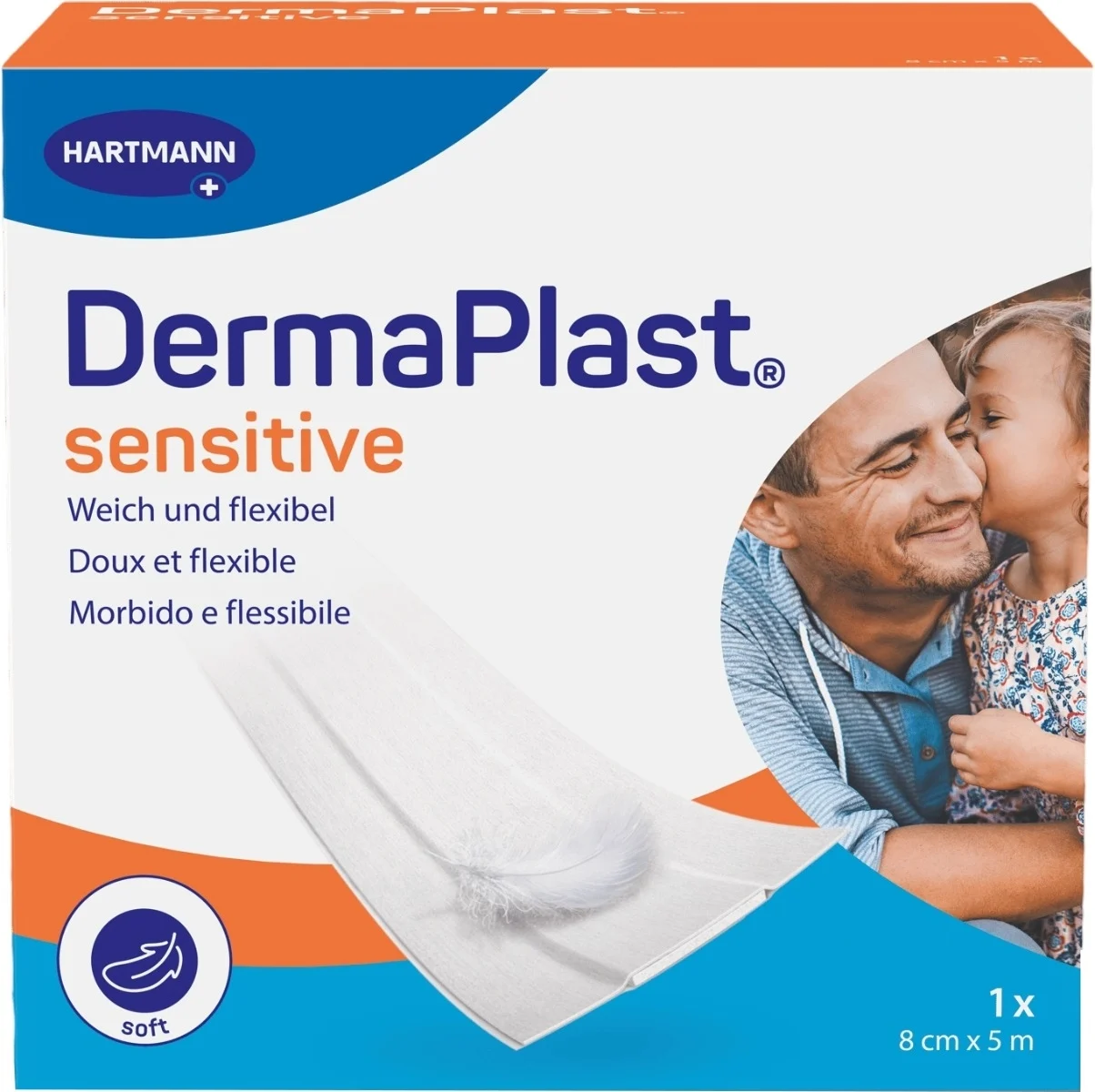 DermaPlast® Sensitive medicazione rapida 8 cm x 5 m bianco 15 pezzi