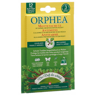 Orphea Mottenschutz Blätter Edelholzduft 12 Stück