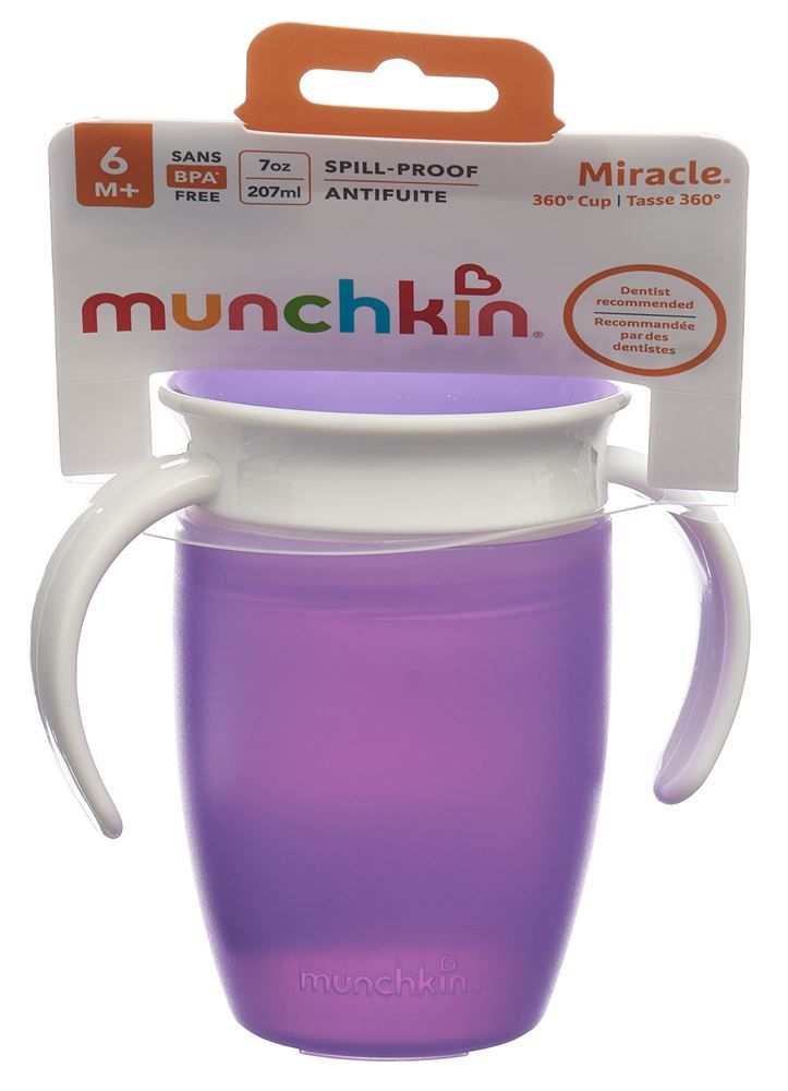MUNCHKIN Miracle biberon 360° 207ml a prova di trabocco 6M+