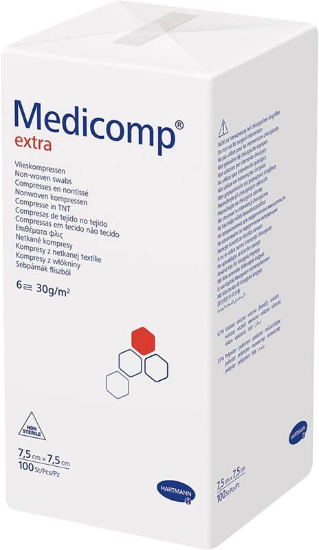 MEDICOMP Extra 6 pieghe S30 7,5x7,5cm unster 100 pezzi