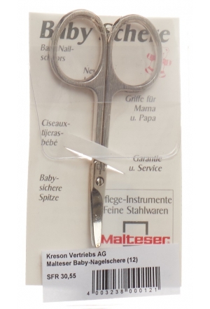 MALTESER Forbici per unghie per bambini inclinate 7,5 cm n. 12