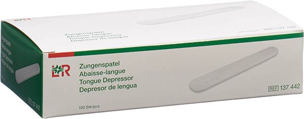 L+R Spatola per lingua in legno non sterile Btl 100 pezzi