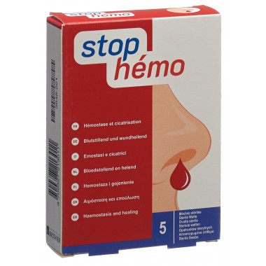 Stop Hémo cotone idrofilo emostatico sterile confezionato singolarmente Btl 5 pezzi