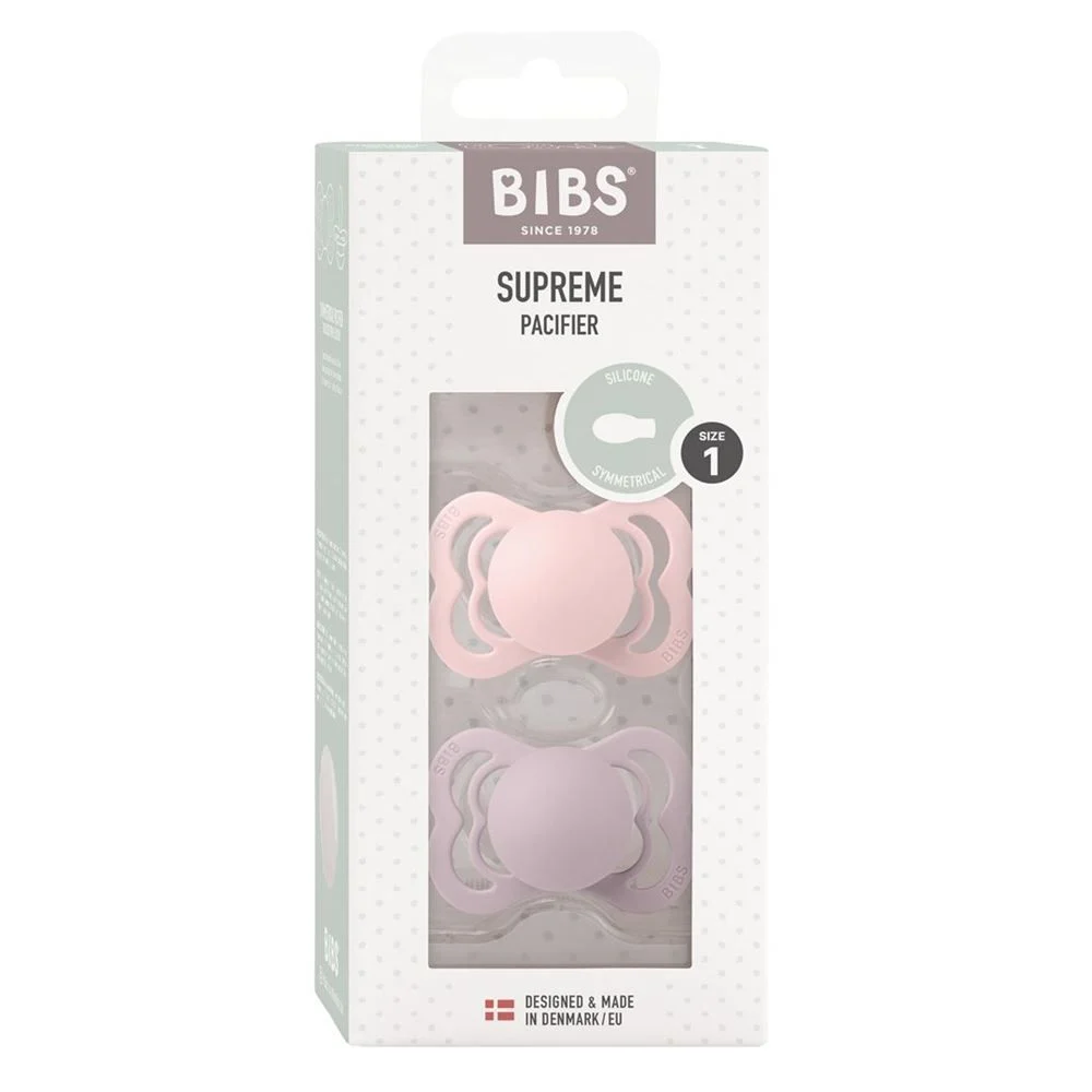 BIBS Silicone simmetrico 0-6m blos dus lil 2 pezzi