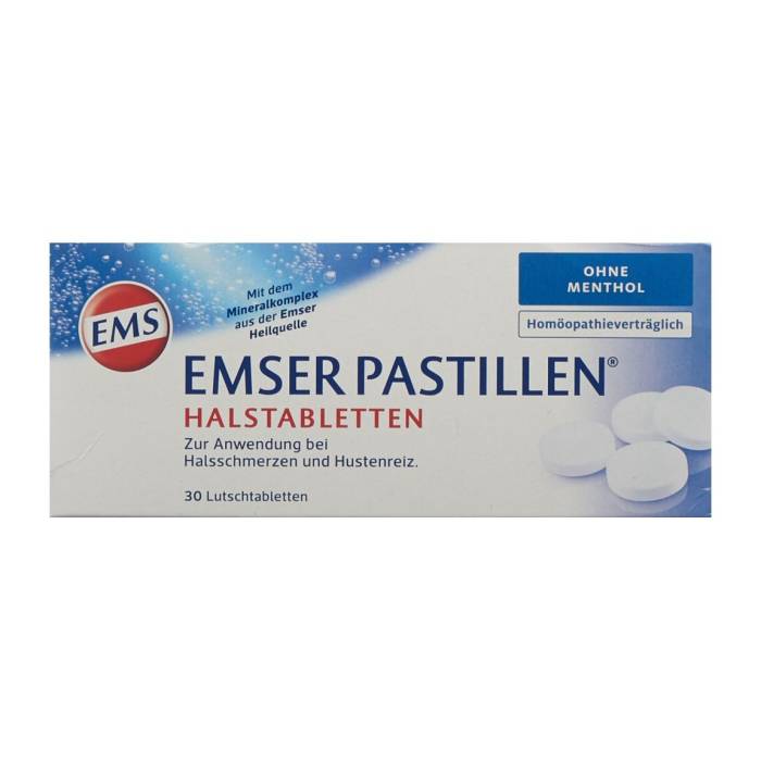 Pastiglie Emser senza mentolo 30 pezzi