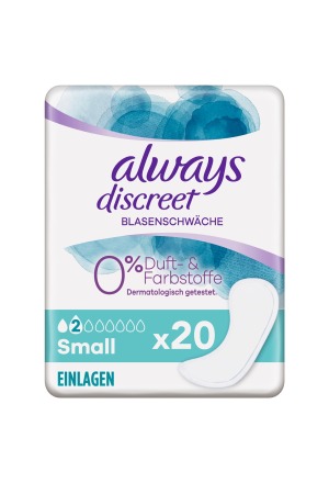 ALWAYS Discreet Incontinence Small 0% Btl 20 pz.