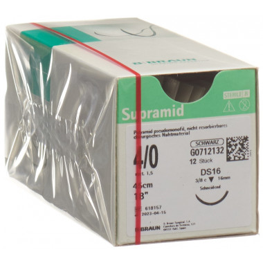 Supramid 45cm DS 16 4-0 nero 12 pezzi