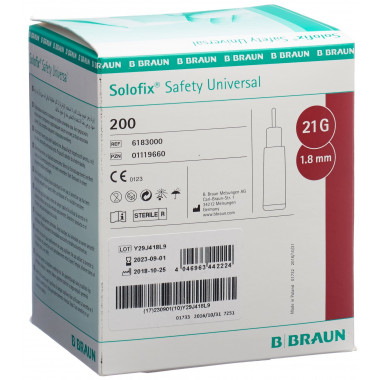 Lancetta di sicurezza Solofix Unive 21 G x 1,8 mm 200 pezzi