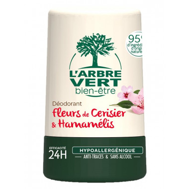 L'ARBRE VERT Eco Deodorante Roll-on Fiori di ciliegio e amamelide 50ml