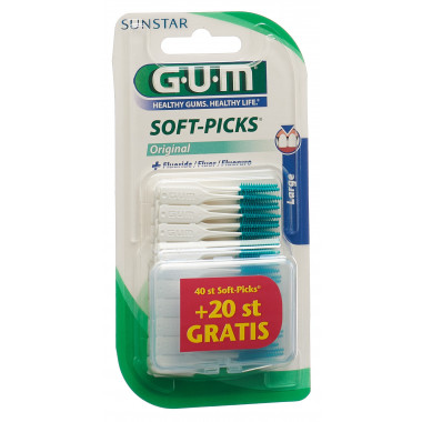 GUM Soft-Picks Original Large + 20 pezzi gratis 40 pezzi