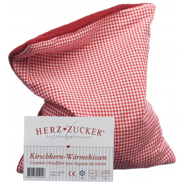 Cuscino HERZZUCKER in ciliegio 26x21cm a scacchiera/di lana rossa