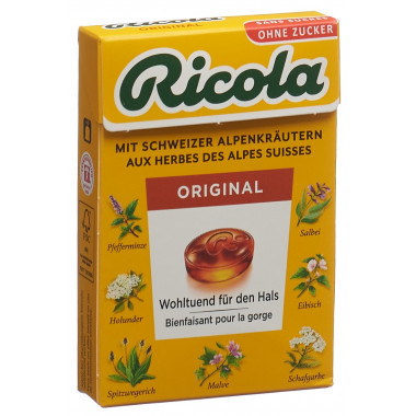 Ricola Original caramelle senza zucchero con stevia scatola 50g