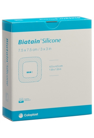 Biatain Medicazione in schiuma di silicone 7,5x7,5 cm autoadesiva 10 pezzi