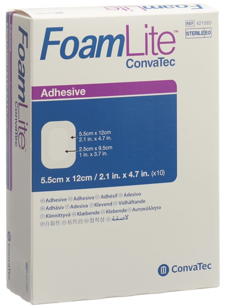 FOAM LITE Schiuma di silicone Convatec 5,5x12cm 10 pezzi